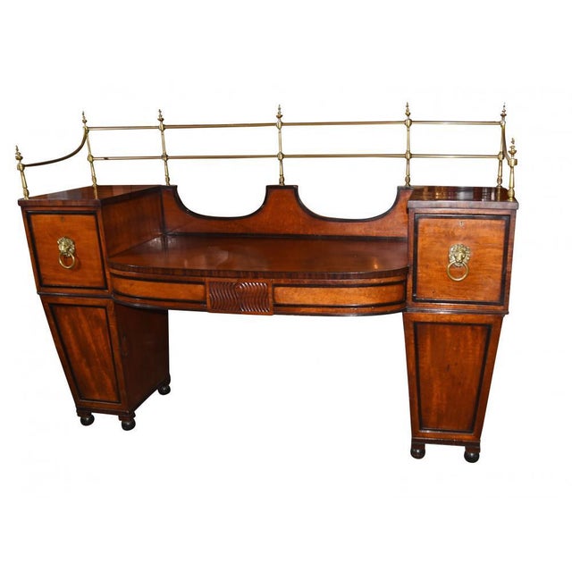 Black Regency Satinwood and Brass Sideboard For Sale - Image 8 of 8