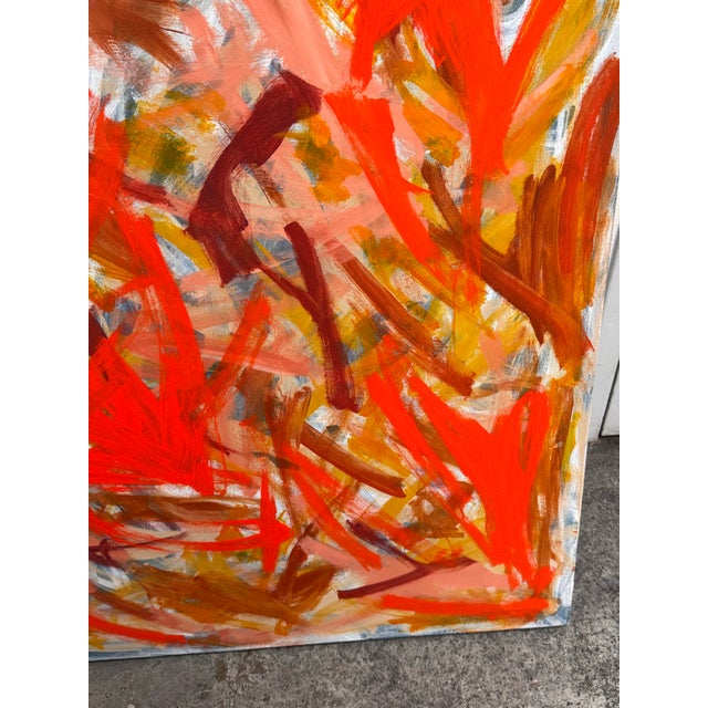 Red David Wong “Brad” Abstract Acrylic on Canvas, Circa 2009 For Sale - Image 8 of 12