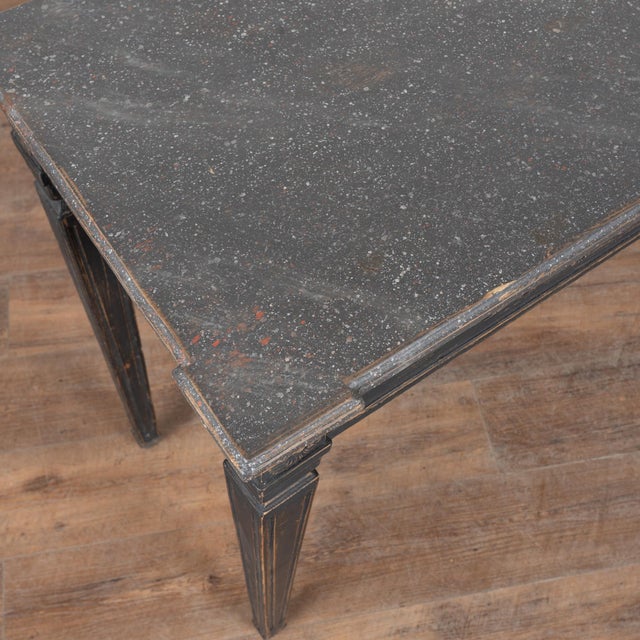 Swedish Gustavian Style Black Painted Console Table (Reproduction) For Sale - Image 6 of 12