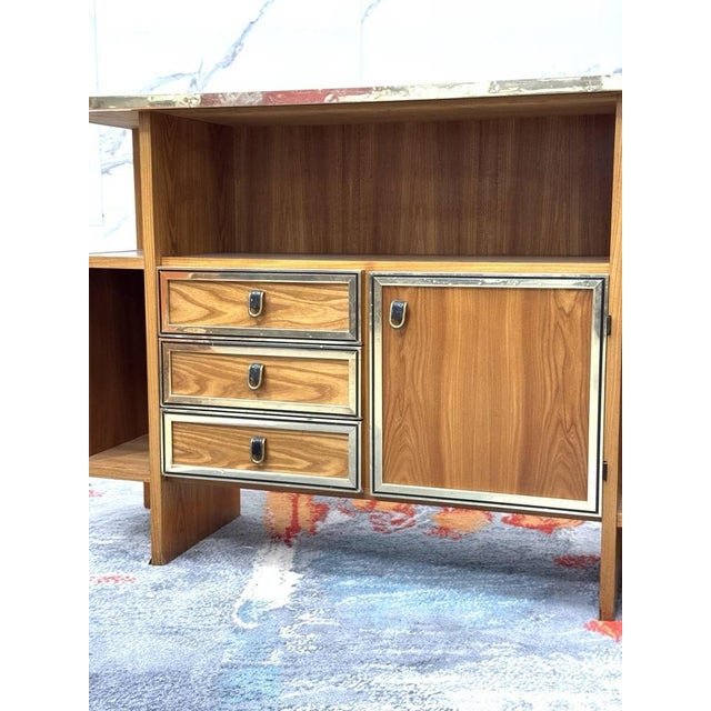 Scandinavian Geometric Wood Console Table, 1970s For Sale - Image 6 of 12