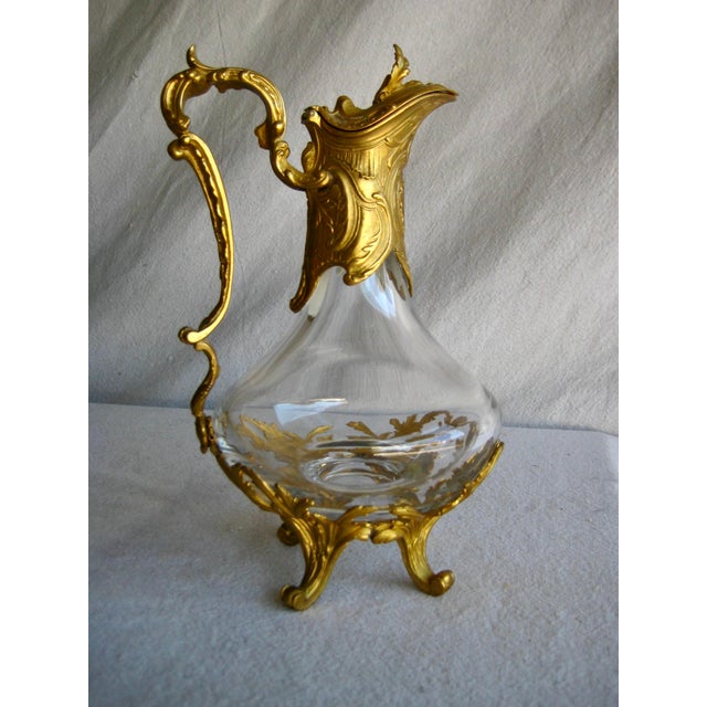 1920s French Napoleon III Bronze and Crystal Decanter -Carafe For Sale - Image 11 of 11