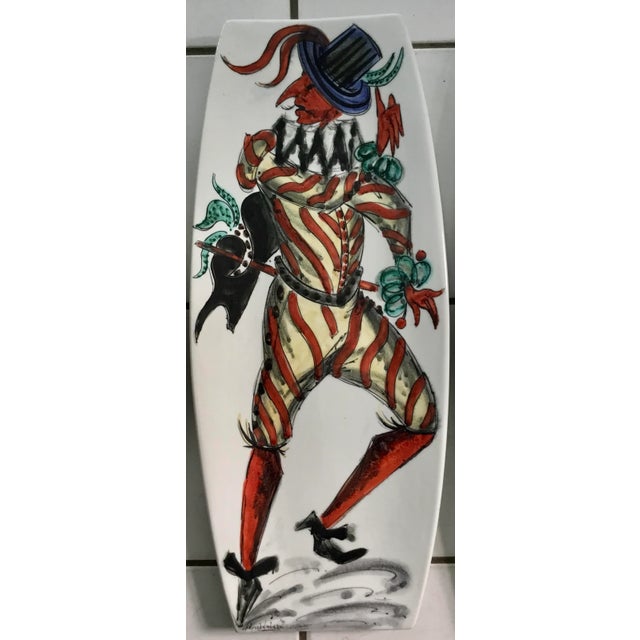 Mid-Century Modern Set of 3 1960s Italian Hand Painted Wall Plaques For Sale - Image 3 of 13