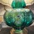 Rare 1940s Emerald Green GWTW Lamp Hand Painted Enamel Dual Light Pristine For Sale - Image 14 of 18