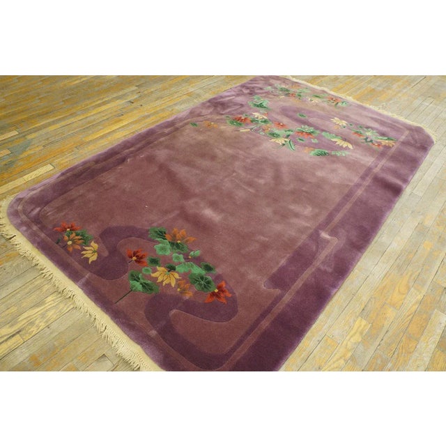 1920s Chinese Art Deco Carpet ( 4' 10'' x 8' 6'' - 147 x 259 cm ) Antique Chinese – Art Deco Hallway Runner Wool Purple...