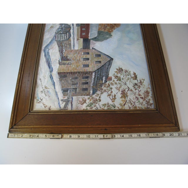 1980s Oil Painting Stone Mill Penypack Creek Homesburg Phila. Pa. Dorothy Strand, Framed For Sale - Image 11 of 14