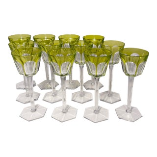 Early 20th Century Set of 12 Baccarat Rhine Crystal Glasses For Sale
