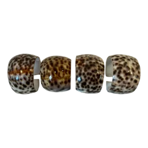 Vintage Cowrie Shell Napkin Rings - Set of 4