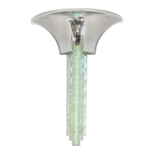 Mid-Century Modernist Chrome & Lucite Waterfall Sconce by Karl Springer For Sale