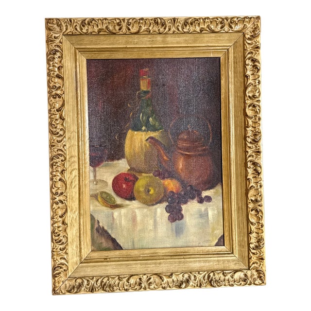 Vintage French Still Life Painting Framed For Sale