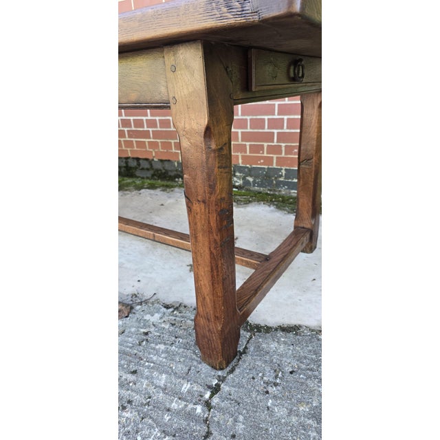 Large French Farmhouse Dining Table in Oak, 1880 For Sale - Image 12 of 18