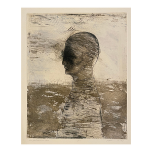 1969 William Patterson Head of Da Vinci Modern Etching
