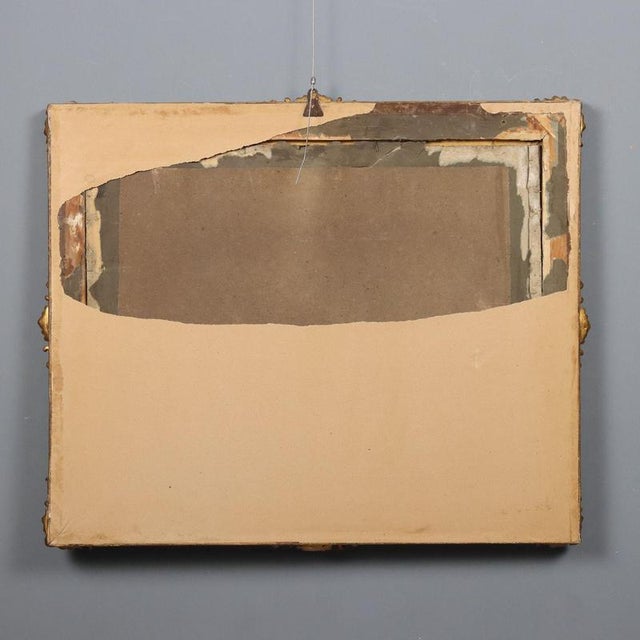 Mirror with Carved and Gilded Wooden Frame and Panel For Sale - Image 10 of 11