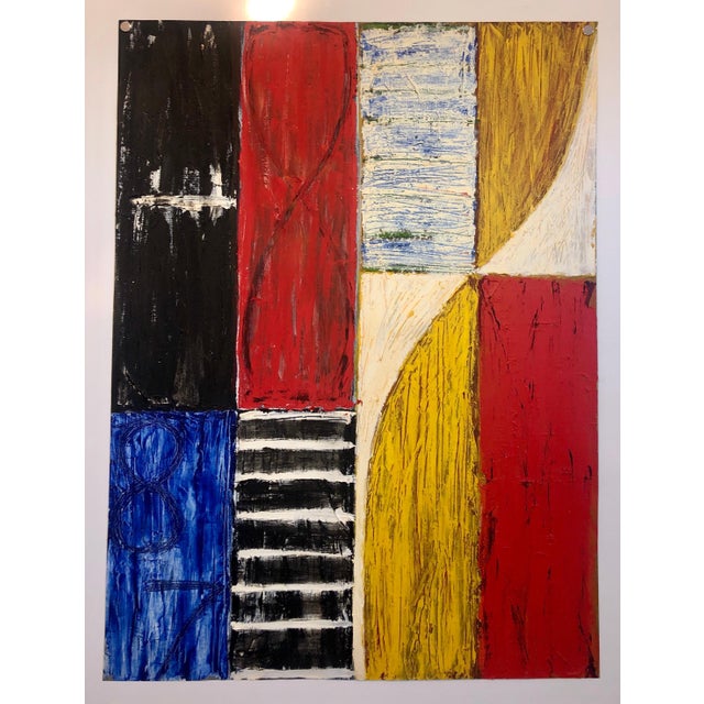 Red Joan Kahn, Joan Kahn Rome Vibrant Bold Color Abstract Expressionist Modernist Oil Painting, 1987 For Sale - Image 8 of 8