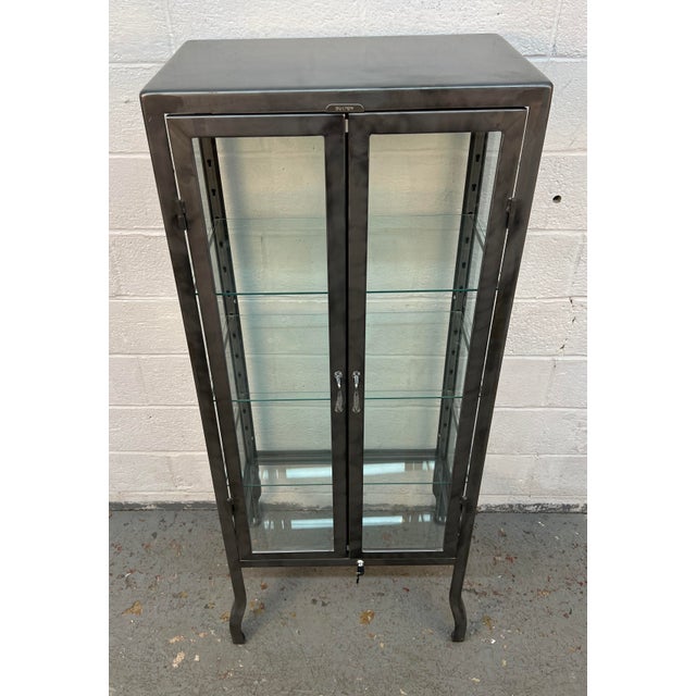 Late 20th Century Late 20th Century Metal and Glass Doctors Display Cabinet by Dulton For Sale - Image 5 of 14