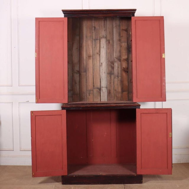 19th Century Painted Brass and Pine Cupboard For Sale - Image 8 of 9