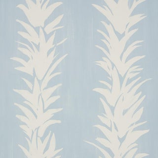 SAMPLE - Schumacher x Backdrop White Lotus Wallpaper In Soft Blue For Sale