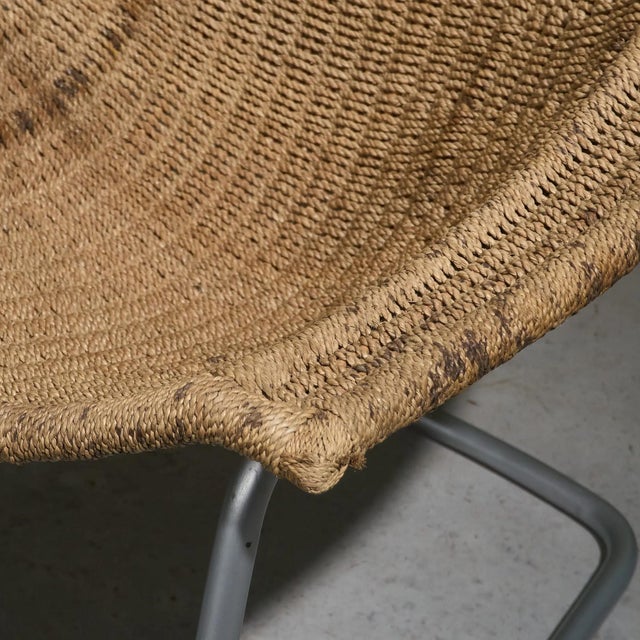 Tubular Cantilever Lounge Chair with Sisal Webbing, Netherlands For Sale - Image 10 of 12
