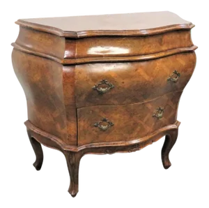Mid 20th Century Italain Burlwood Inlaid Commode