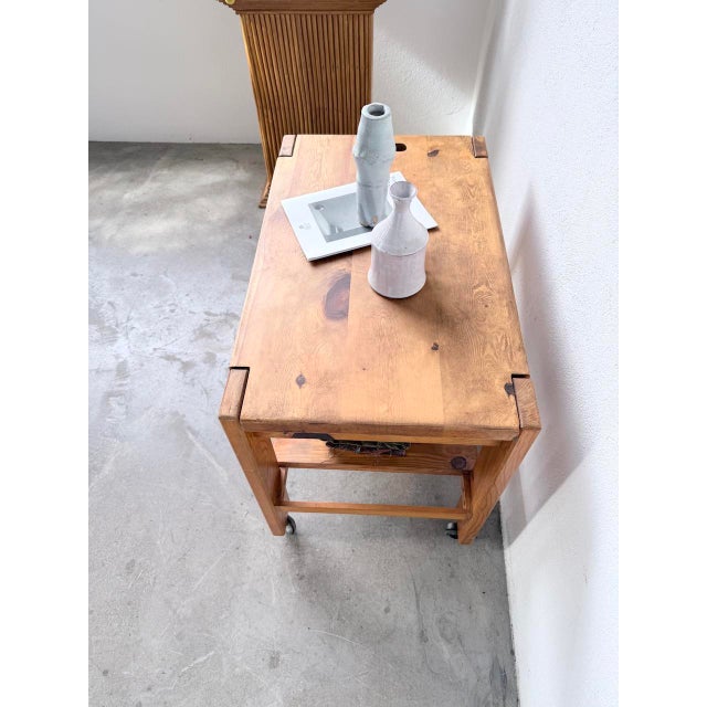 Pine Serving Cart on Casters, 1980s For Sale - Image 14 of 18