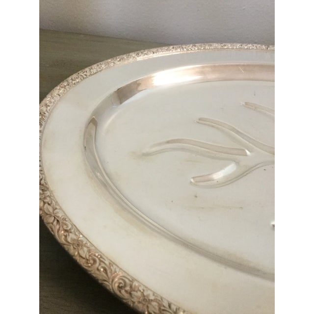 1940s Vintage 1950s Trent Silver on Copper Meat Platter #4004 For Sale - Image 5 of 12