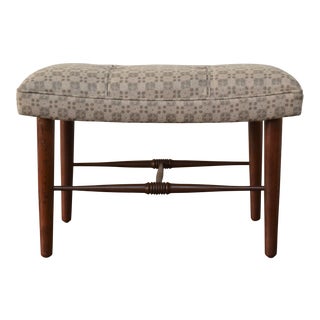 Mid Century Footstool in Holland & Sherry Wool For Sale