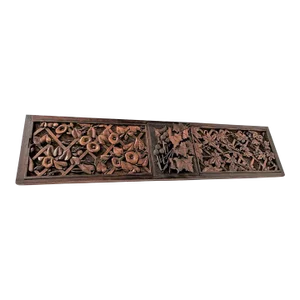 Late 19th Century Large Artistic Wood Carving of Floral Elements