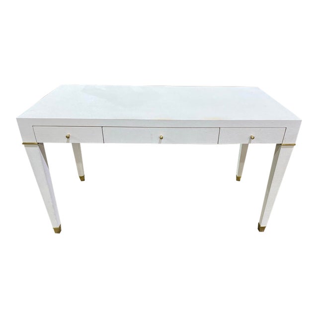 Attributed to Villa & House Linen Texture "Claudette" Vanity Desk For Sale