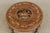 English Vintage Anglo Indian Round Inlaid Coffee Table W. 4 Stools For Sale - Image 3 of 18