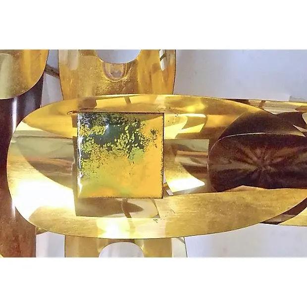 Vintage William Vose Mid-Century Gold Metal Wall Sculpture For Sale In Atlanta - Image 6 of 7