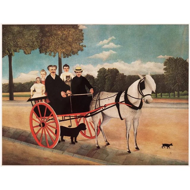 1966 After Henri Rousseau "M. Juniet's Pony Cart" First Edition Post-Impressionist Print For Sale In Dallas - Image 6 of 8