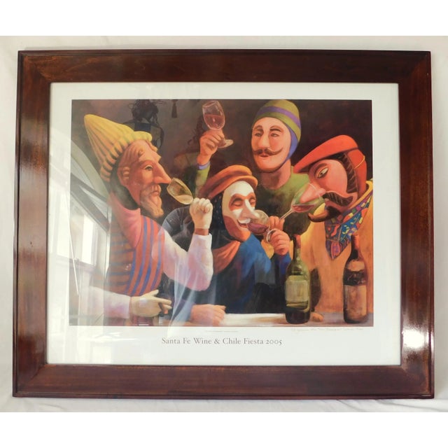 2000 - 2009 2005 Susan Contreras Signed Lithograph Sante Fe Wine & Chile Festival Framed Wall Art For Sale - Image 5 of 10