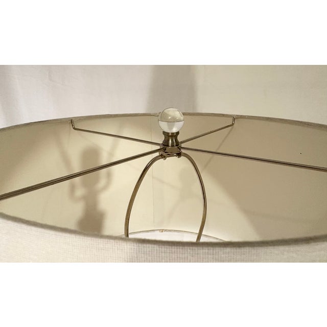 Jamie Young Jamie Young Cream "Ribbon" Ceramic Lamp and Linen Shade For Sale - Image 4 of 5