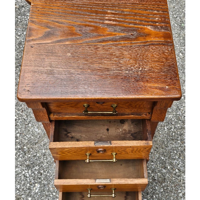 Tan Late 19th Century Victorian Oak Side Chest For Sale - Image 8 of 10