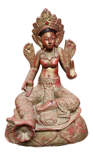 Early 19th Century Antique Burmese Guanyin Wooden Statue