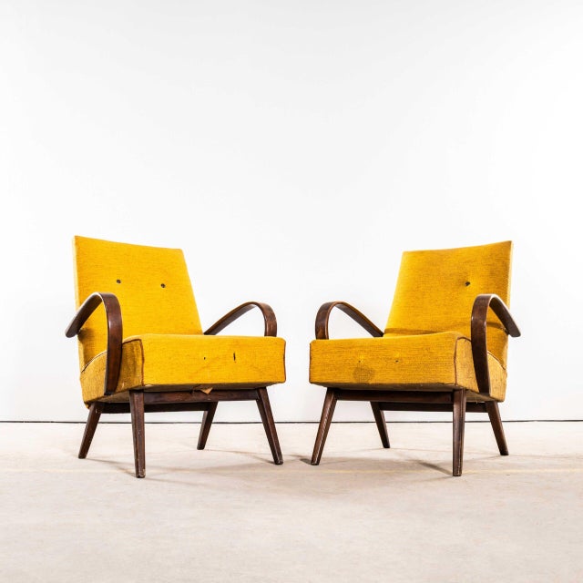 Vintage Lounge Chair in Sunflower Basket Weave with Sprung Seat by Jaroslav Šmídek, 1960s For Sale - Image 3 of 12