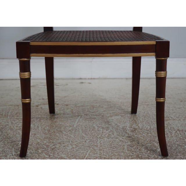 Baker Regency Style Cane Seat Chair For Sale - Image 13 of 18