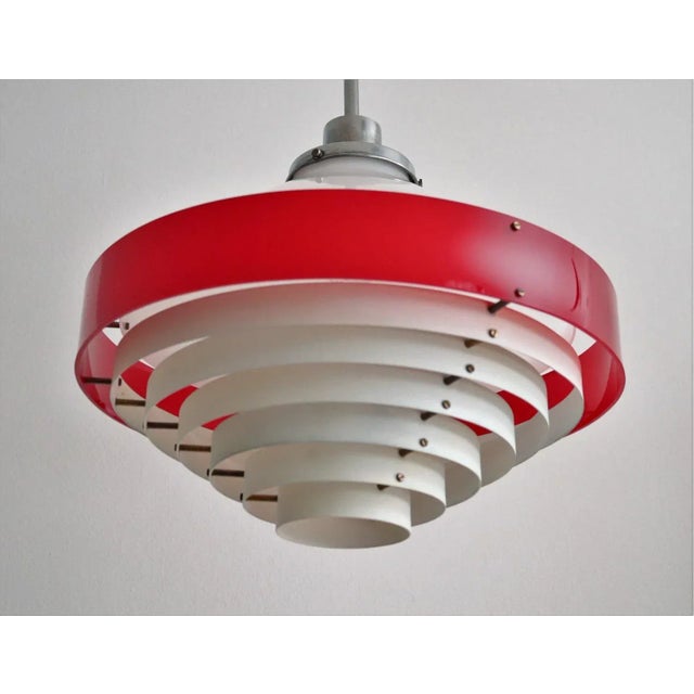 Stilnovo Mid-Century Italian Pendant Lamp in Acrylic Aluminum and Brass by Stilnovo, 1950s For Sale - Image 4 of 18