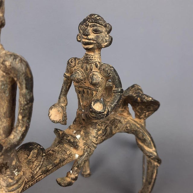 African Bronze Sculpture Horse with Warriors, Early 1900s For Sale - Image 10 of 17