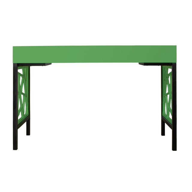 Wood Tiffany Writing Desk - Bright Green For Sale - Image 7 of 9