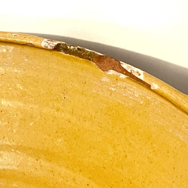 Large Antique French Earthenware Tian Bowl With Honey Glaze For Sale - Image 9 of 9