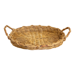 Large Oval Woven Wicker Basket Tray