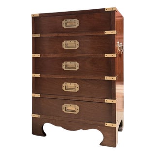 Mid-Century British Campaign Style Chest of Drawers For Sale