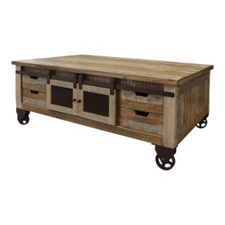 Bayshore Sliding Door 8 Drawer Coffee Table For Sale