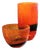 Murano Glass Orange Vases, 1979, Set of 2 For Sale
