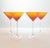 1960s Vintage Mid-Century Amber Orange Frond Etched Martini Glasses - Set of 4 For Sale - Image 4 of 8
