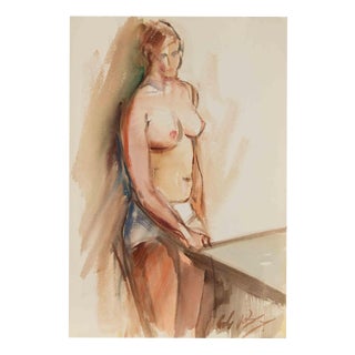 Carlo Ravagnan, Nude Woman, 1970s, Watercolor For Sale