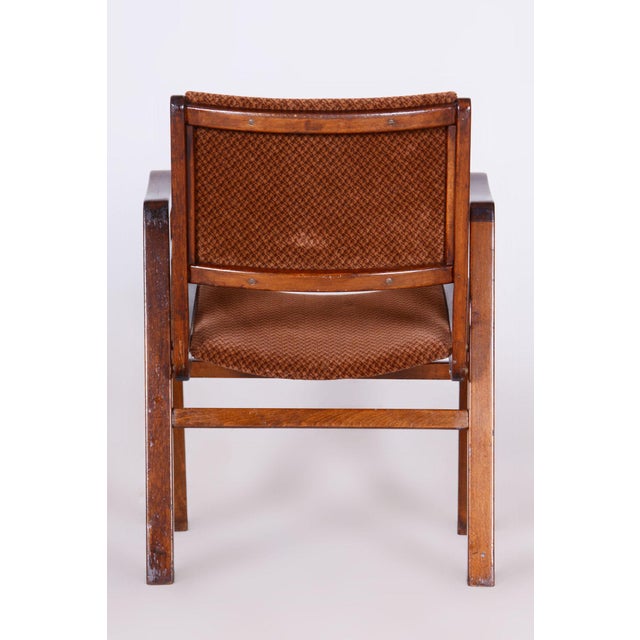 Brown Mid-Century Beech Armchair, Czechia, 1950s For Sale - Image 8 of 9