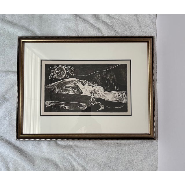 Post Impressionist 1950s Paul Gauguin's Rare Te Po Woodblock Print For Sale - Image 3 of 6
