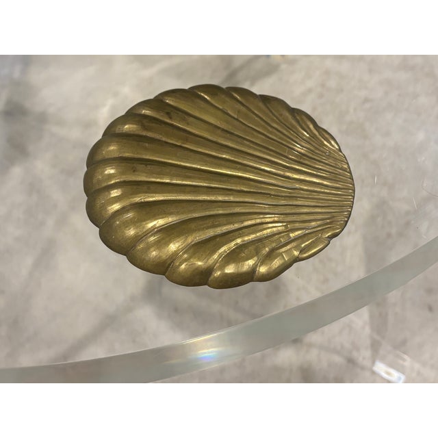 Vintage Brass Shell Catchall / Brass Shell Soap Dish / Brass Shell Decorative Object For Sale In Little Rock - Image 6 of 9
