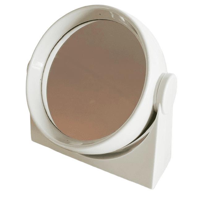 Glass Mid-Century Space Age White Double-Sided Vanity Mirror, 1970s For Sale - Image 7 of 7